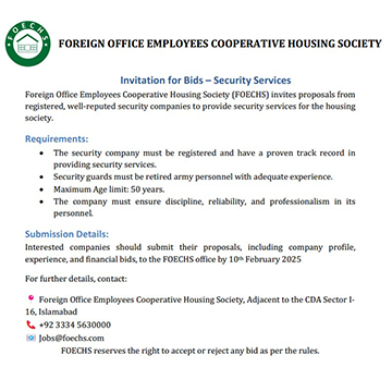 Invitation for Bids - Security Services